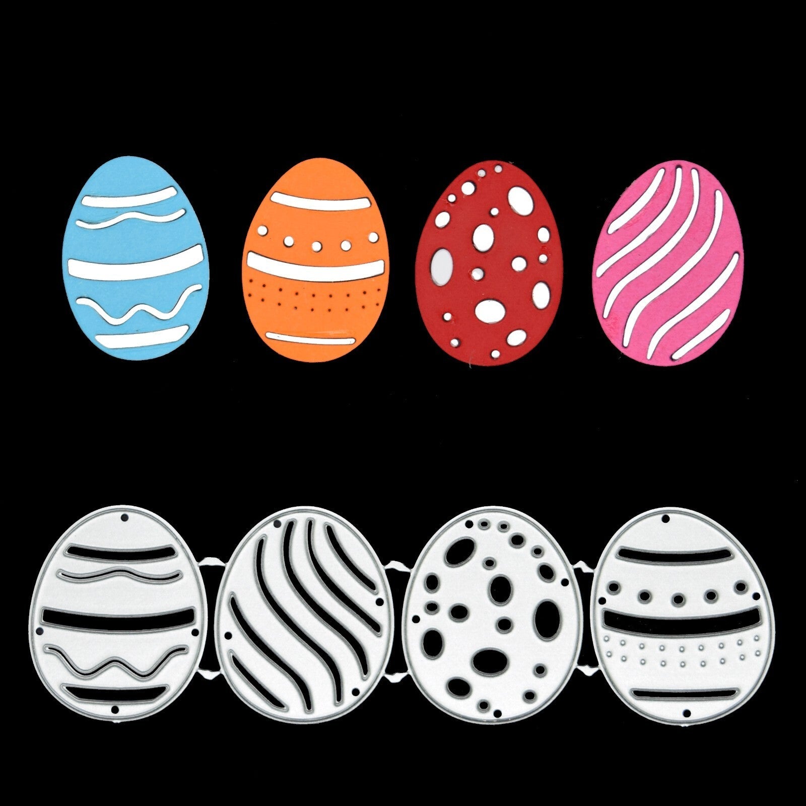 4 Decorative Easter Egg Metal Cutting Dies, Eggs, Card Making, Paper Crafts, D5