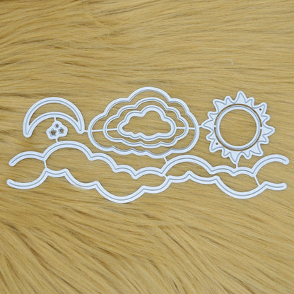 8 PC Sun Moon Clouds Stars Metal Cutting Dies Set, Card Making, Scrapbooking J1