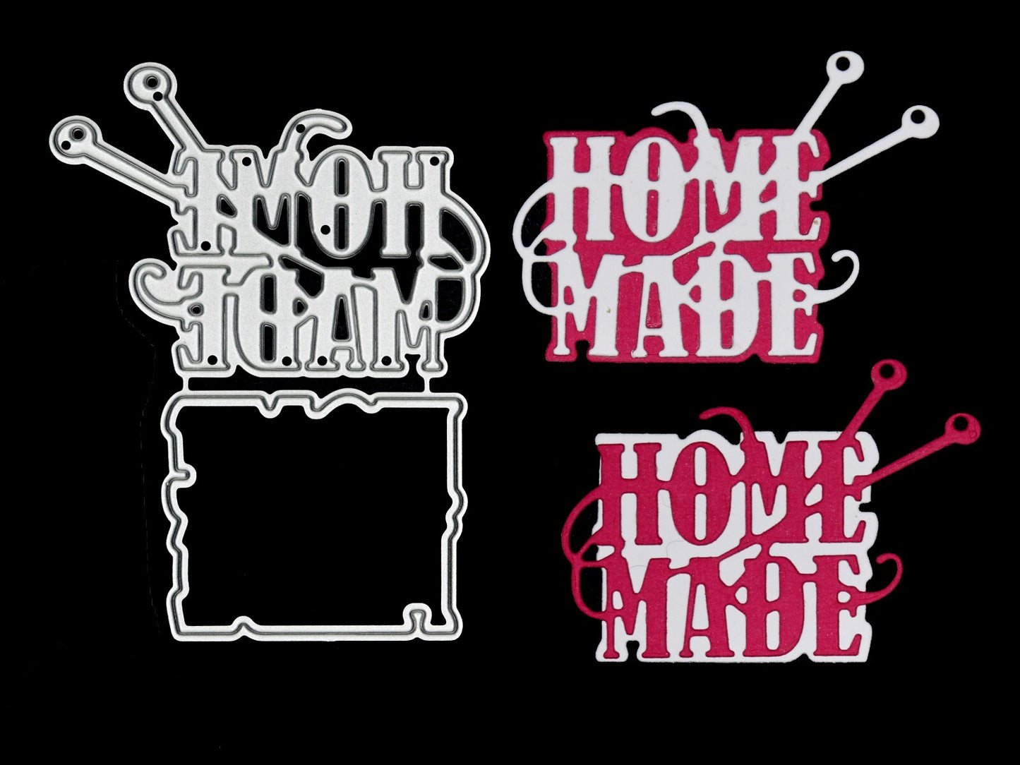 🌟 'Home Made' Sentiments & Frame Metal Cutting Die, Card Making, Crafts F1 🌟