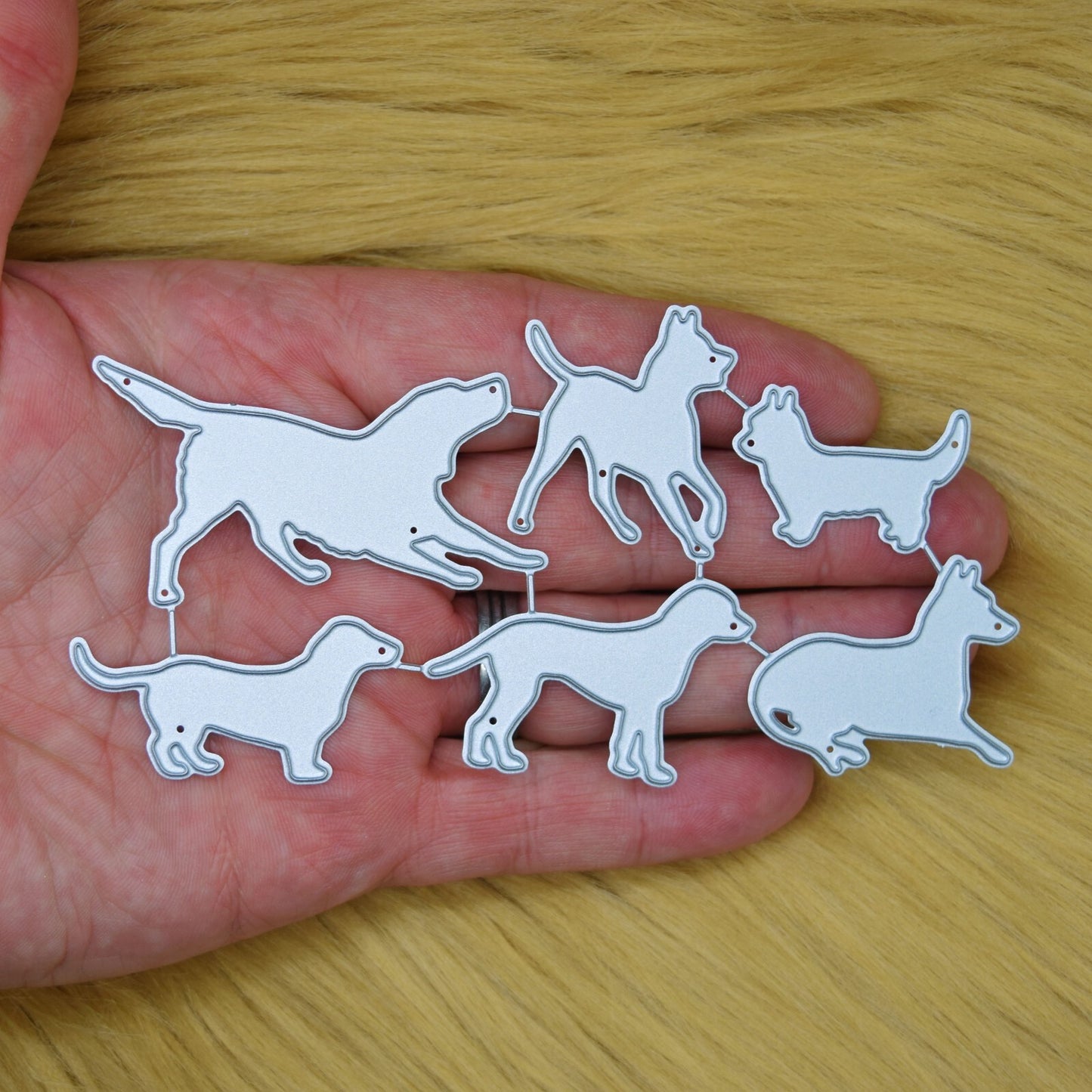 Set of 6 Metal Cutting Dies of Dogs, Stencils, Pets, Card Making Paper Crafts A5