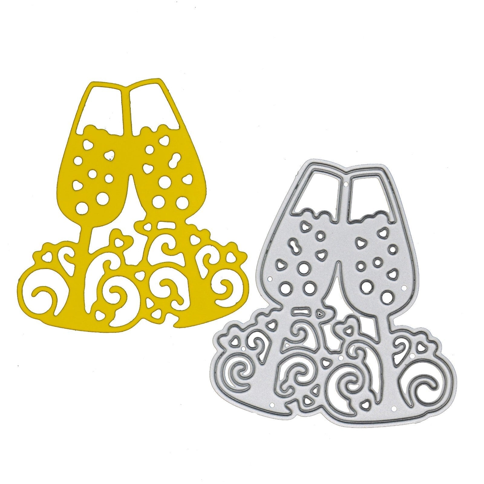 Champagne Flutes Metal Cutting Die, Wedding, Anniversary, Party, Glasses A2