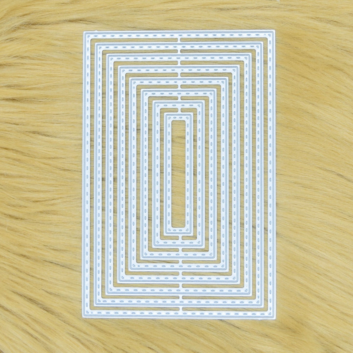 Nest of 8 Rectangle Stitch Patterned Metal Cutting Dies, Card Making, Crafts E3