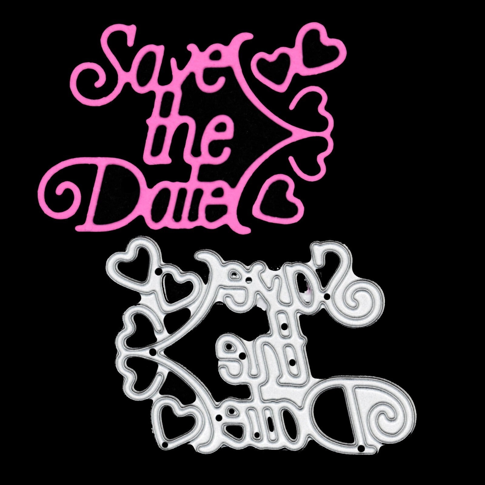'Save The Date' Sentiments Metal Cutting Die, Invitations, Wedding, Party, F9