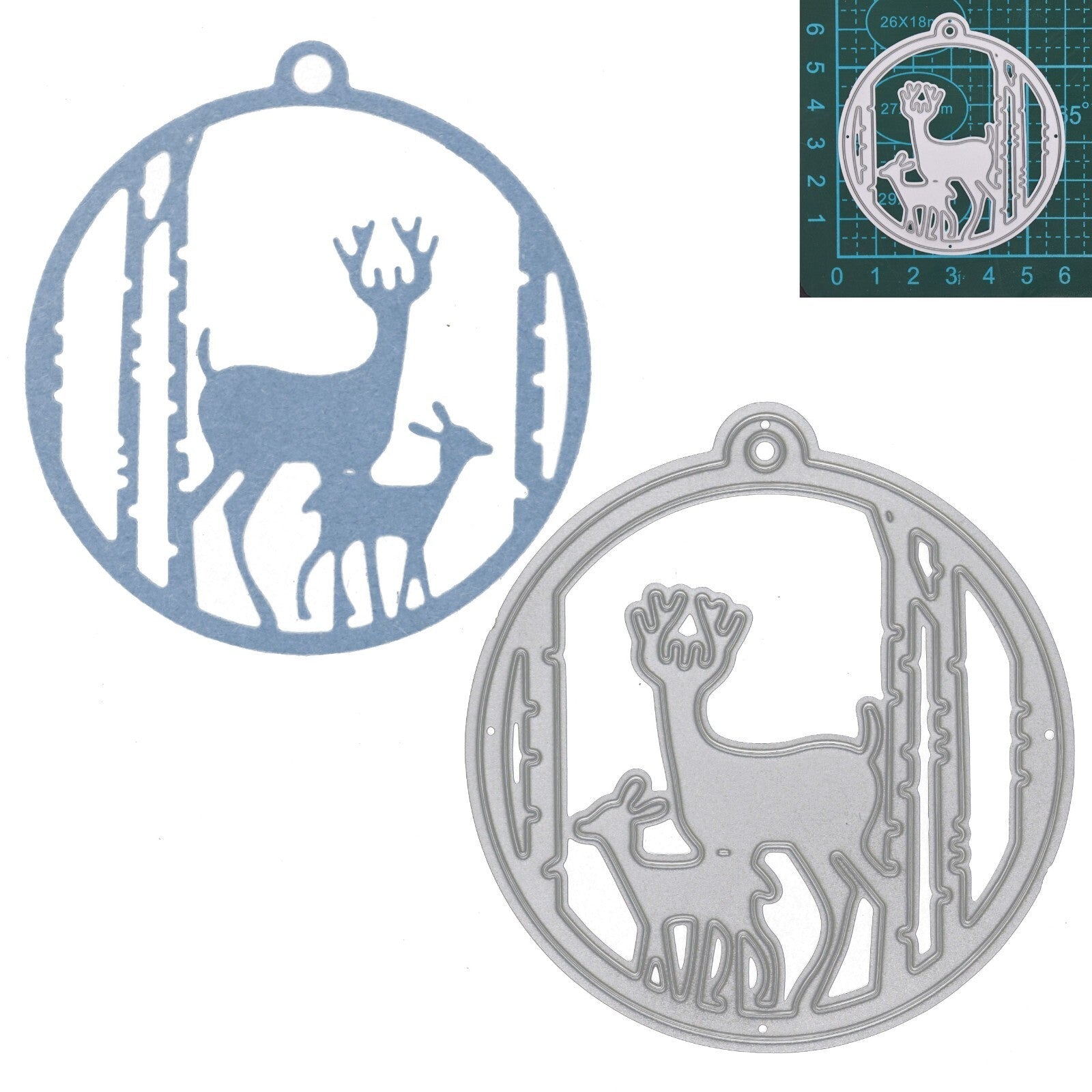Stag/Deer, Fawn Bauble Metal Cutting Die, Christmas, Card Making, Crafts, A7