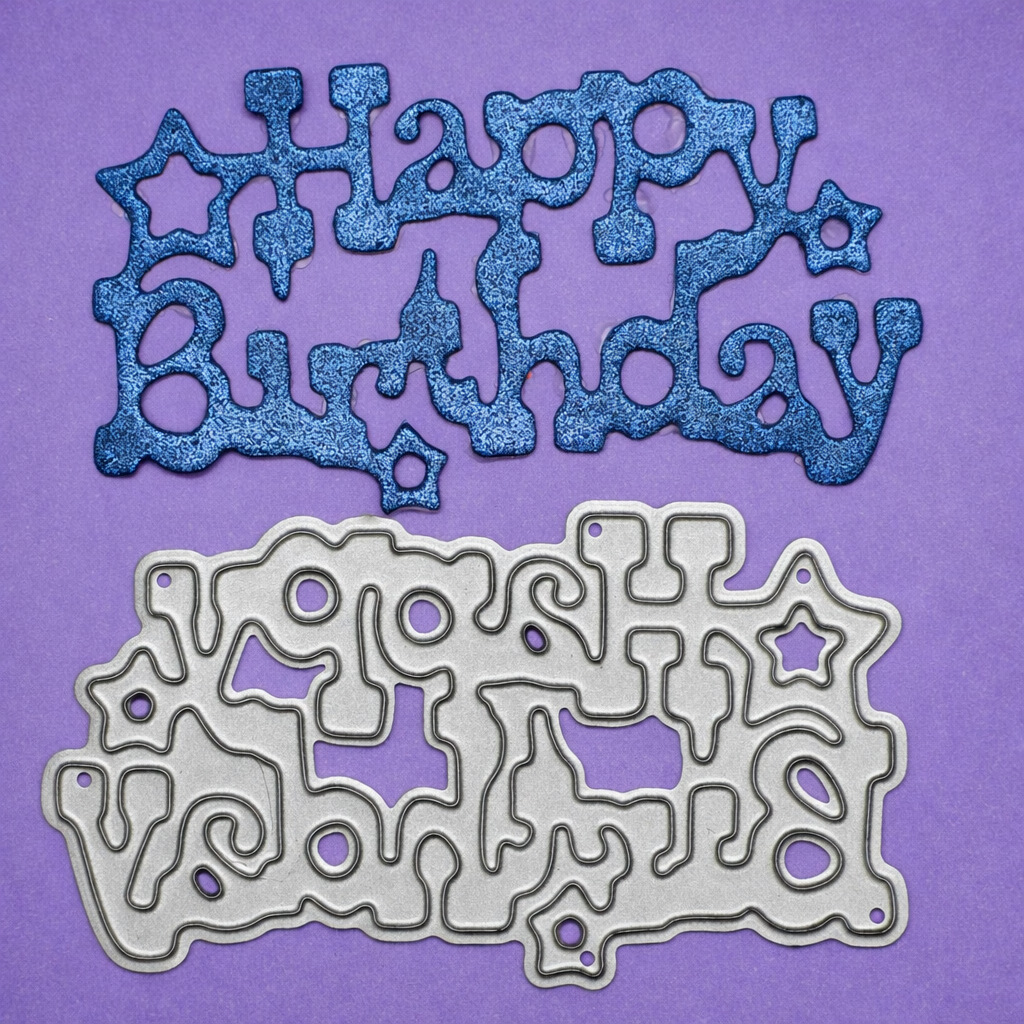 Happy Birthday Metal Cutting Die – Star Detail Sentiment