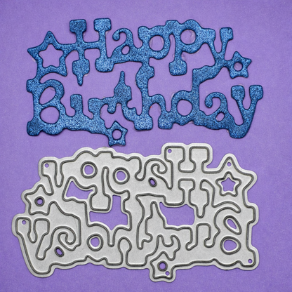 Happy Birthday Metal Cutting Die – Star Detail Sentiment