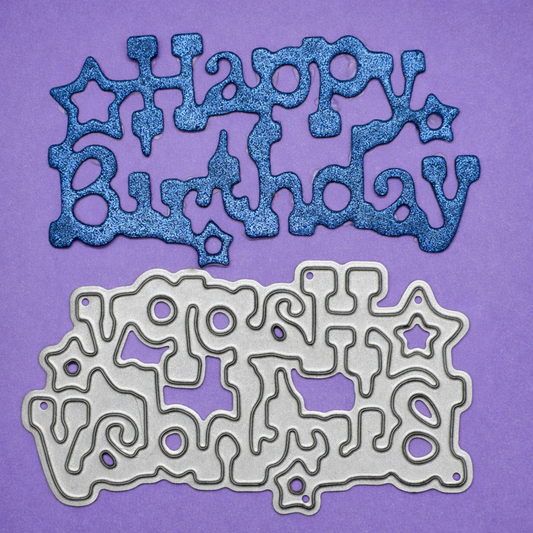 Happy Birthday Metal Cutting Die – Star Detail Sentiment
