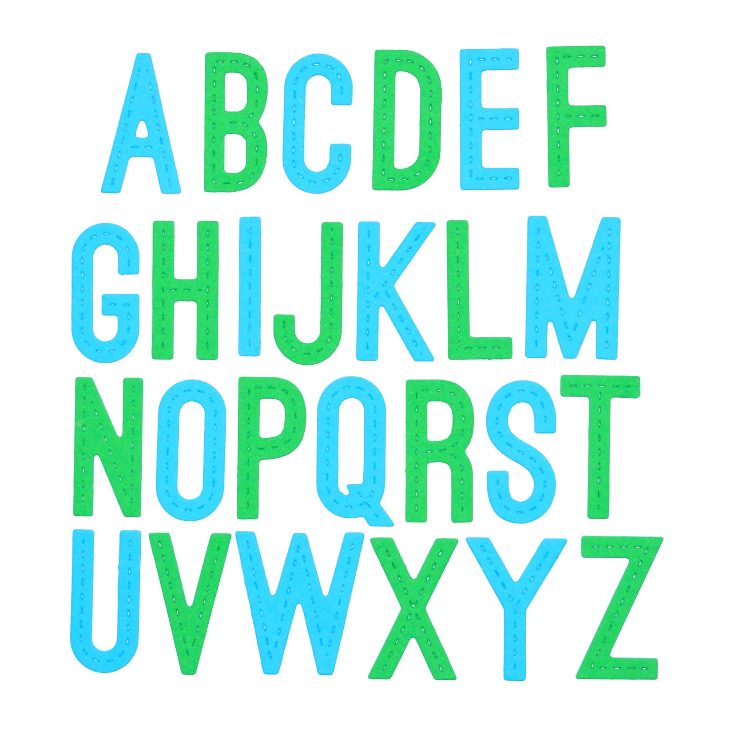 Uppercase Stitched Alphabet Metal Cutting Dies A–Z