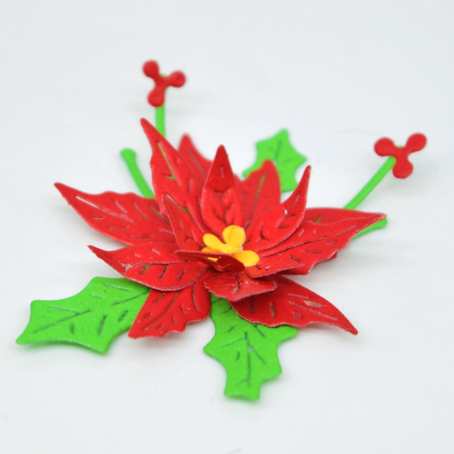 3D Poinsettia Flower Metal Cutting Dies – Layered Christmas Set