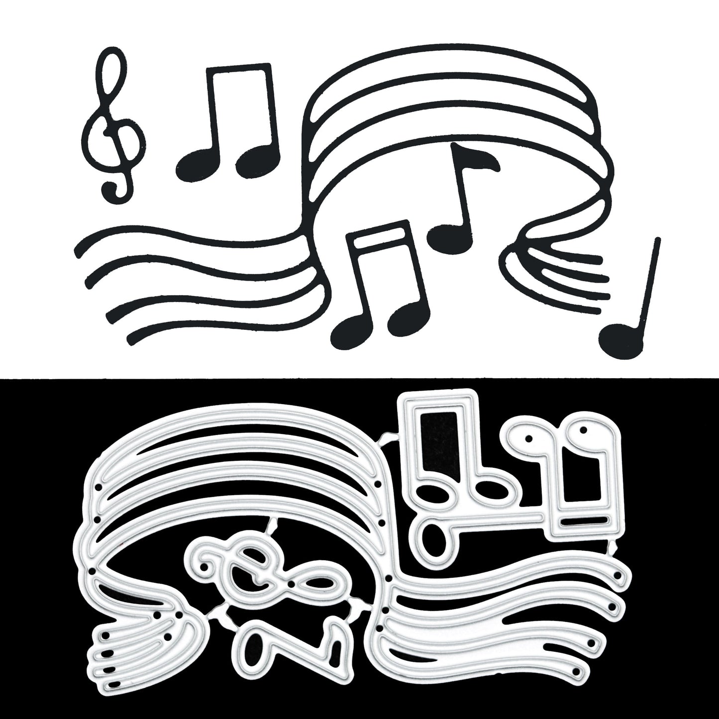 Musical Notes & Flowing Staff Metal Cutting Dies