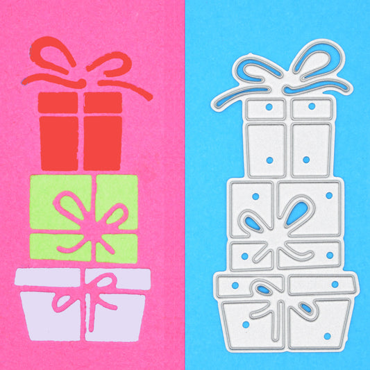 Stack of Presents Inverted Metal Cutting Die – Christmas Gift Design