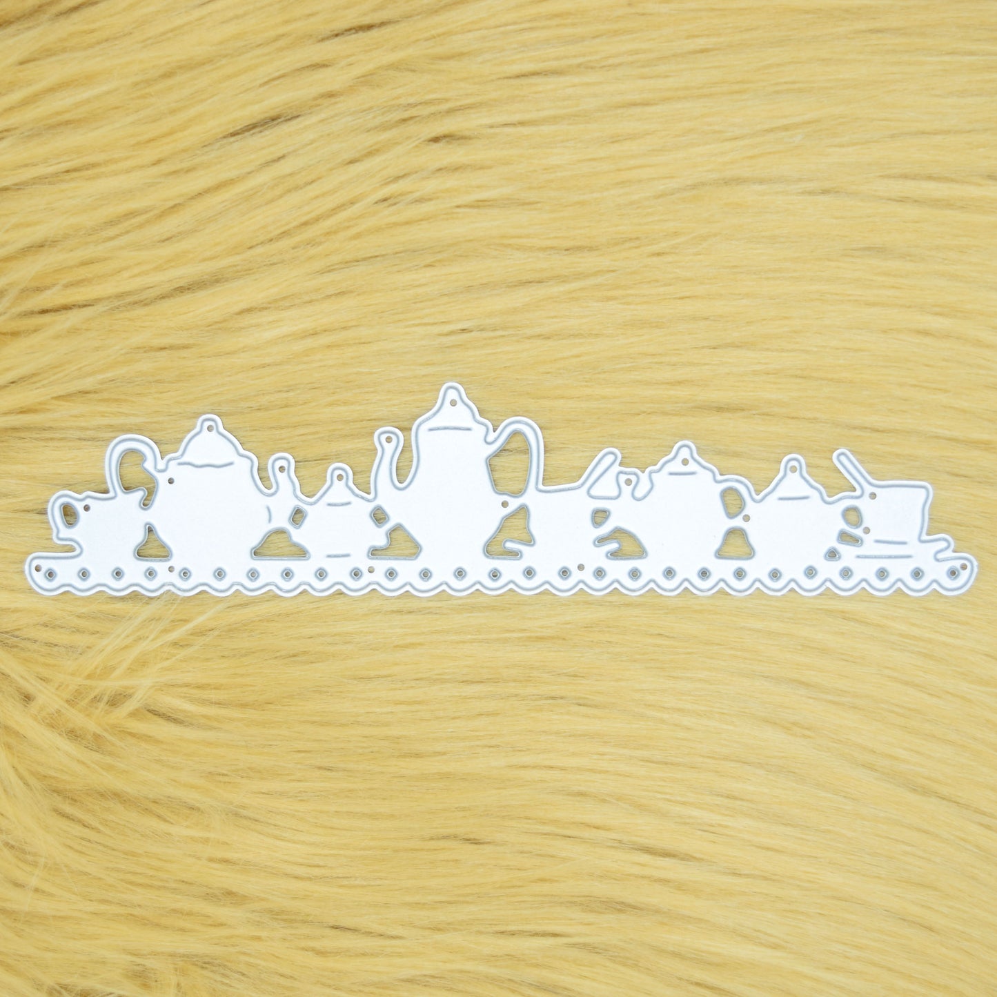 Teapot & Tea Cups Border Metal Cutting Die – Decorative Edge Strip