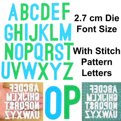 Uppercase Stitched Alphabet Metal Cutting Dies A–Z