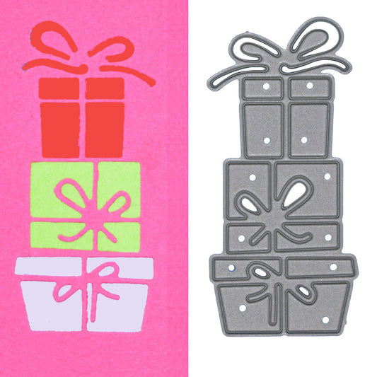 Stack of Presents Inverted Metal Cutting Die – Christmas Gift Design