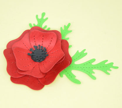 3D Poppy Flower Metal Cutting Dies – Remembrance Layered Set