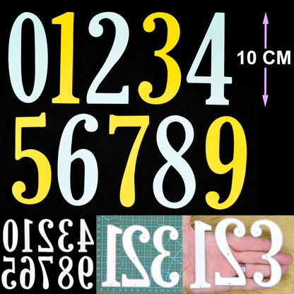 Large Number Metal Cutting Dies 0–9 – 10 cm Numerals Set