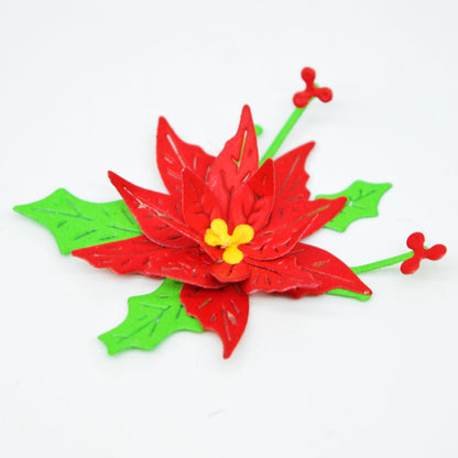 3D Poinsettia Flower Metal Cutting Dies – Layered Christmas Set