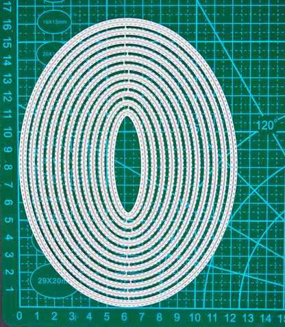 Large Double Stitched Oval Nesting Metal Cutting Dies – Set of 11