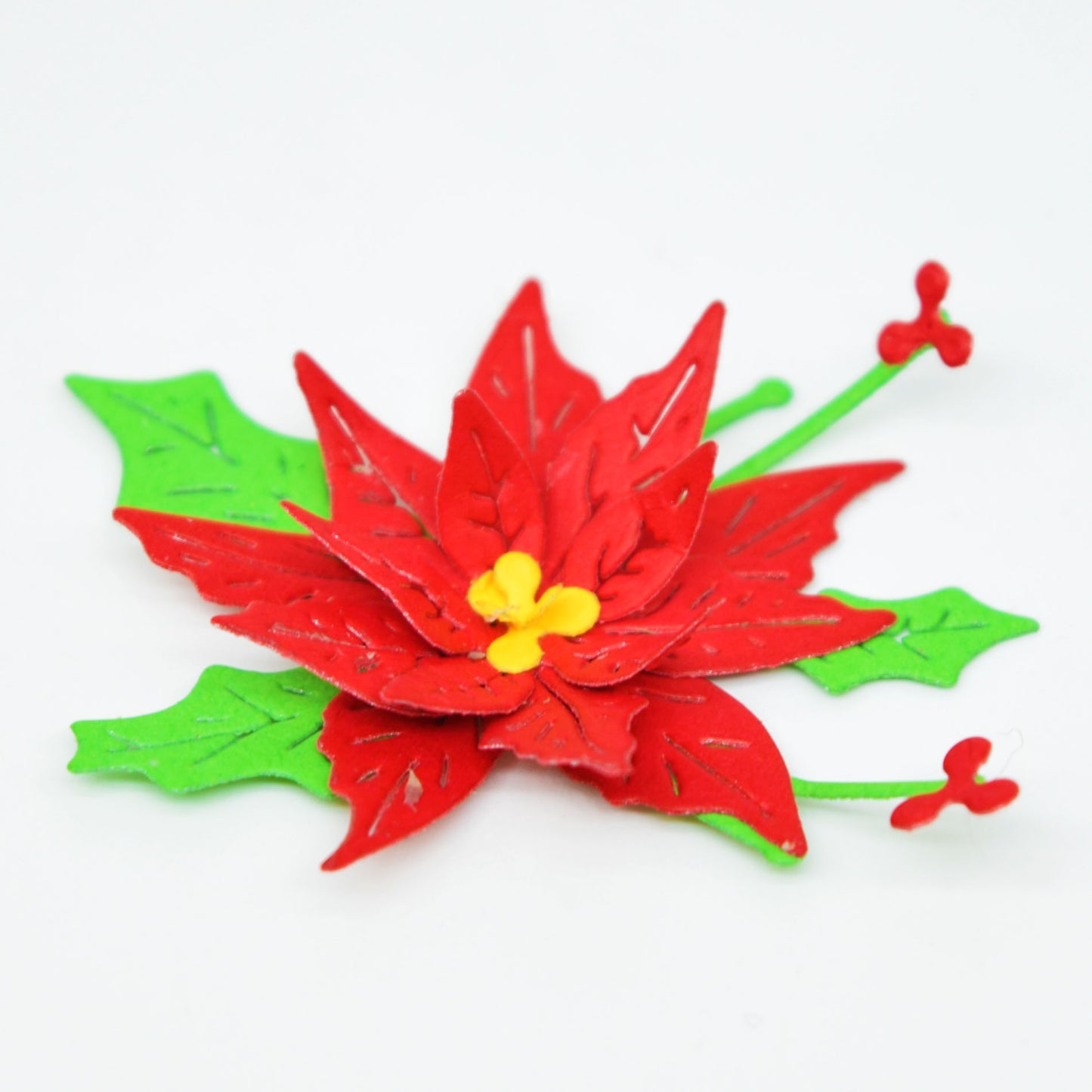 3D Poinsettia Flower Metal Cutting Dies – Layered Christmas Set