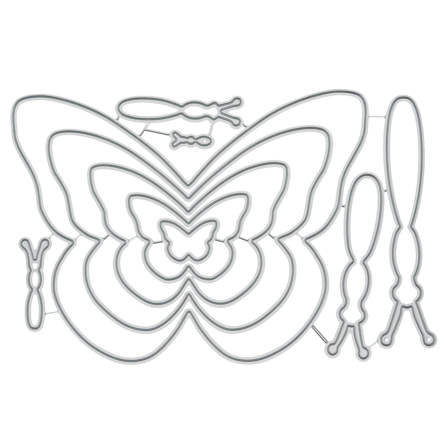 Large Nest of 5 Butterfly Cutting Dies – Layered Cardmaking Set