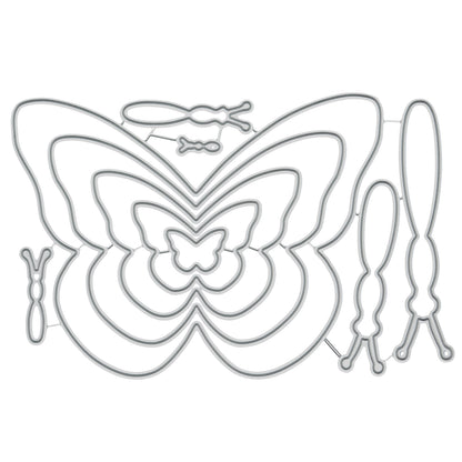 Large Nest of 5 Butterfly Cutting Dies – Layered Cardmaking Set