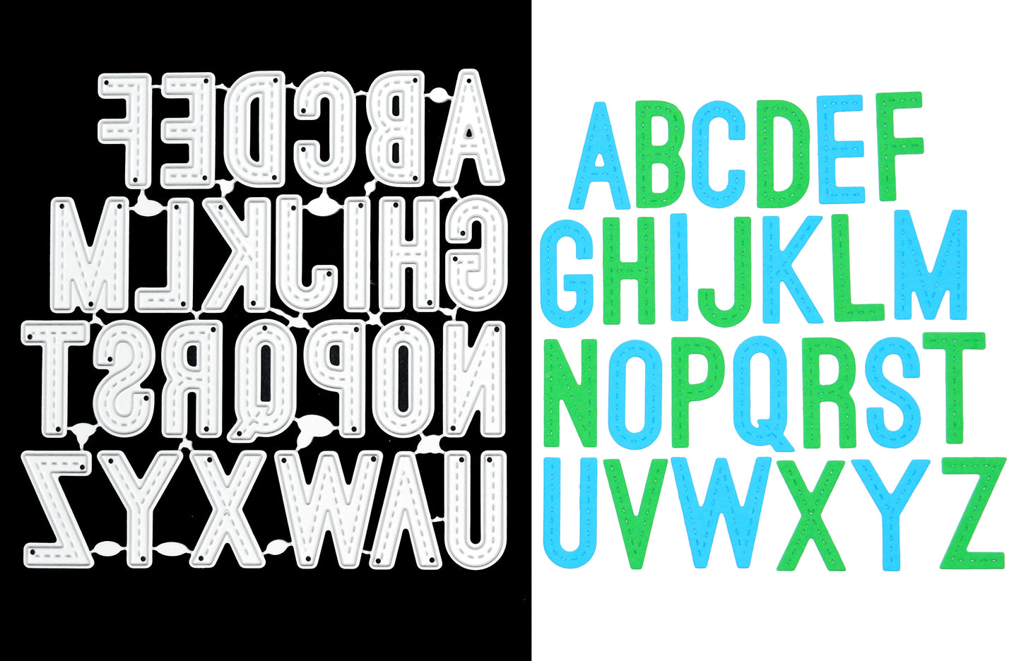Uppercase Stitched Alphabet Metal Cutting Dies A–Z