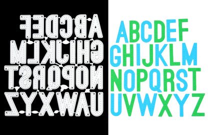 Uppercase Stitched Alphabet Metal Cutting Dies A–Z