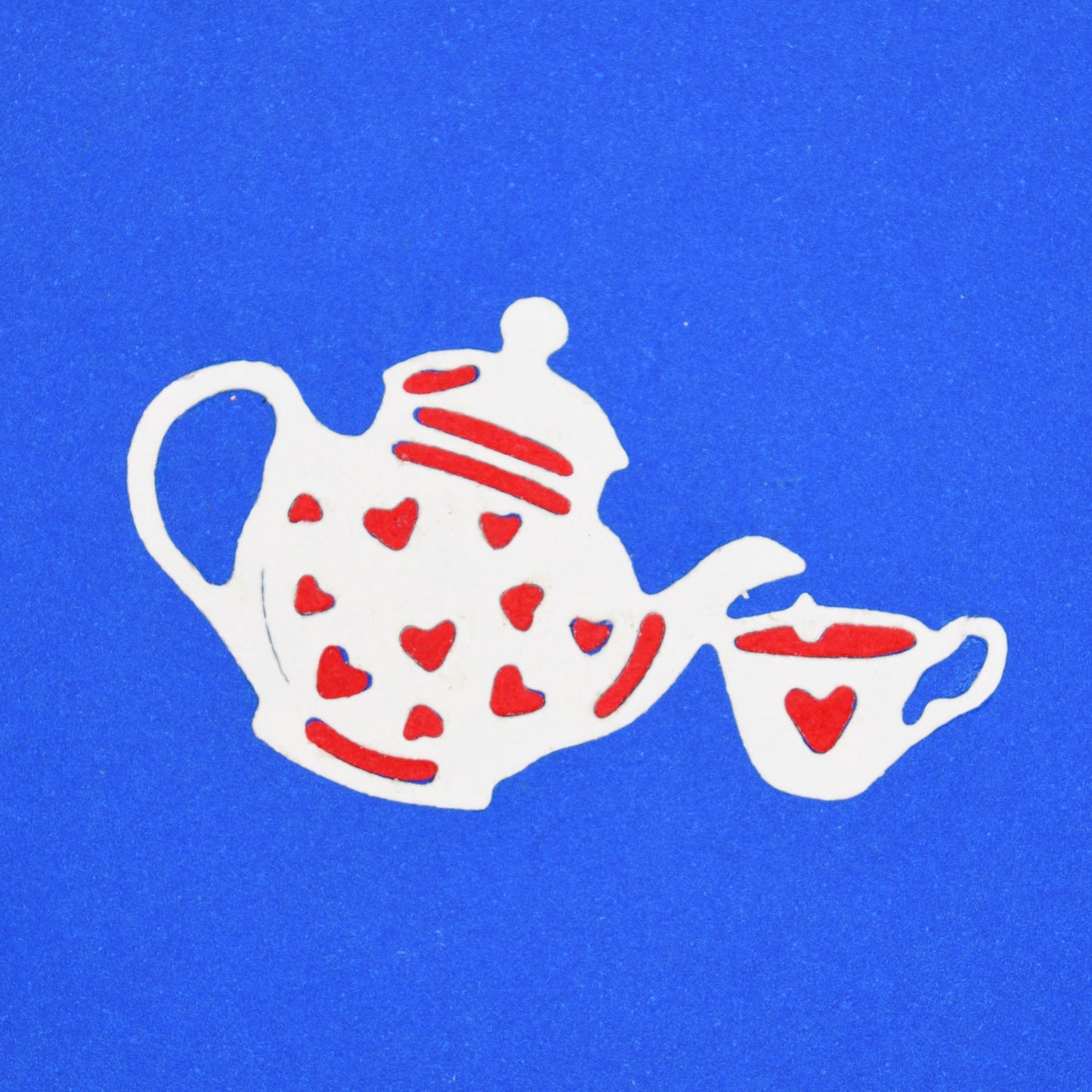 Pouring Teapot & Tea Cup Metal Cutting Die – Heart Tea Design