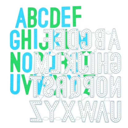Uppercase Stitched Alphabet Metal Cutting Dies A–Z