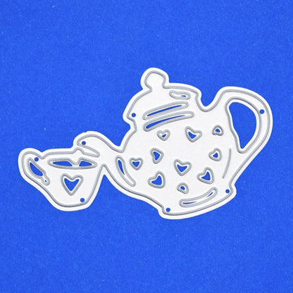 Pouring Teapot & Tea Cup Metal Cutting Die – Heart Tea Design