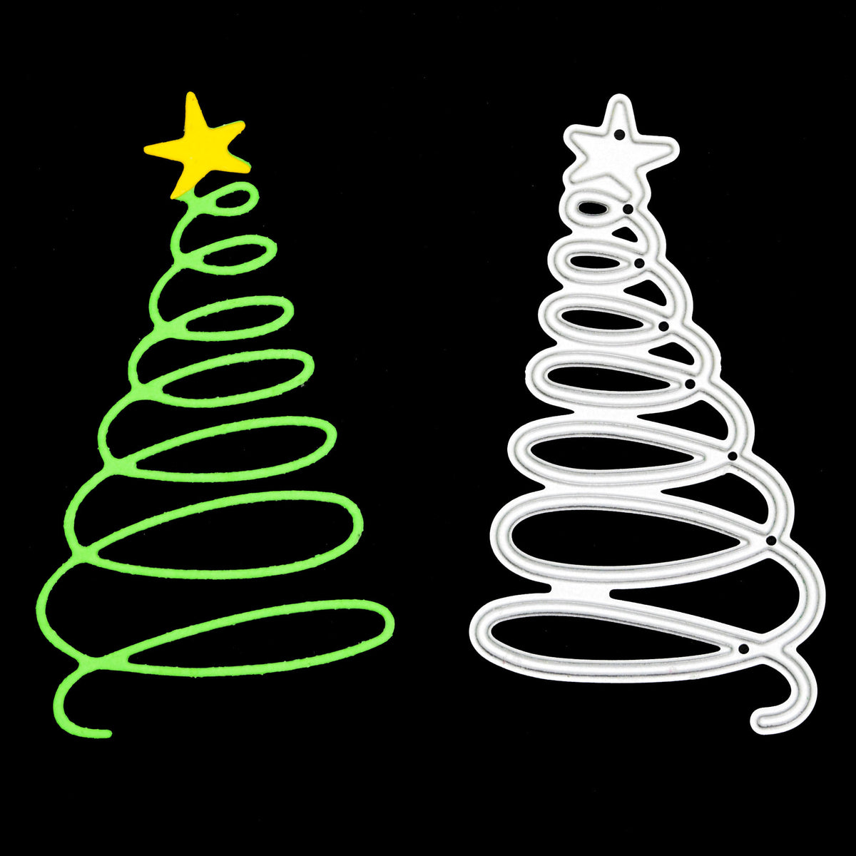 Spiral Christmas Tree Metal Cutting Die – Modern Festive Design