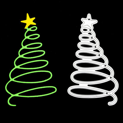 Spiral Christmas Tree Metal Cutting Die – Modern Festive Design