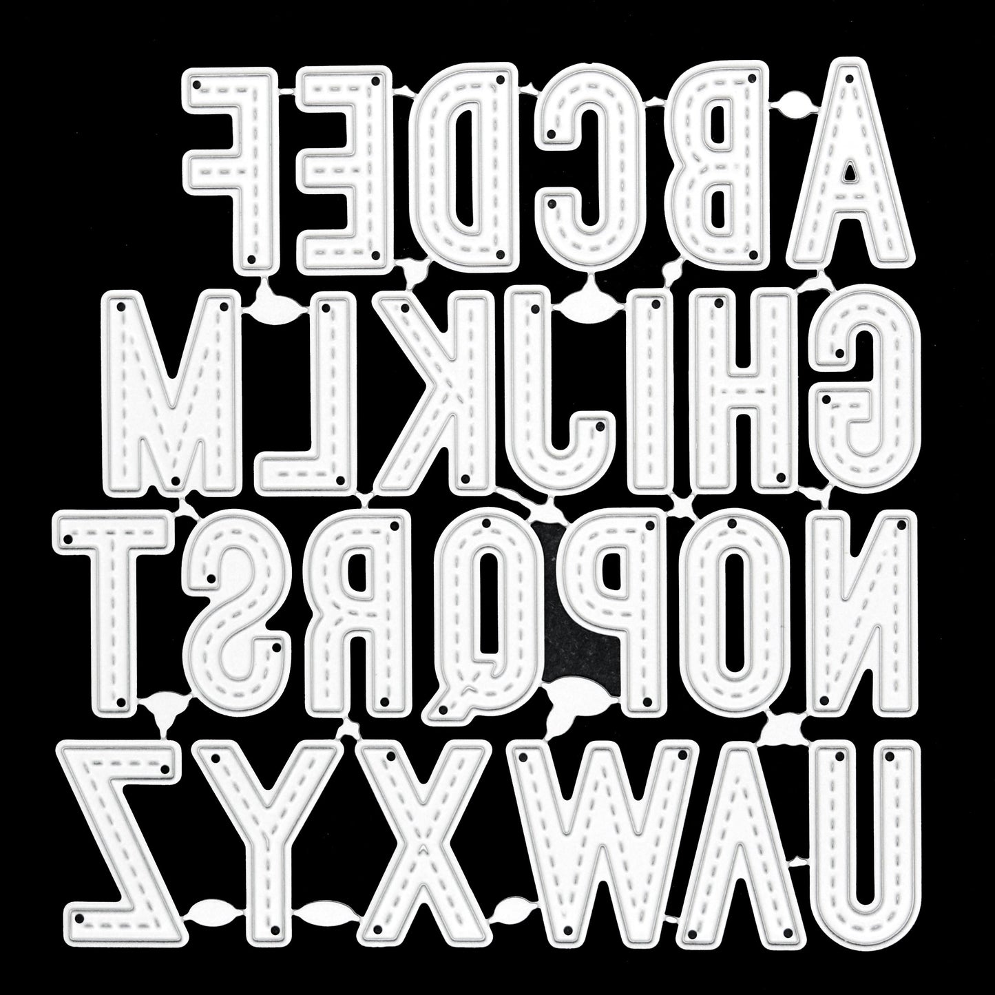 Uppercase Stitched Alphabet Metal Cutting Dies A–Z