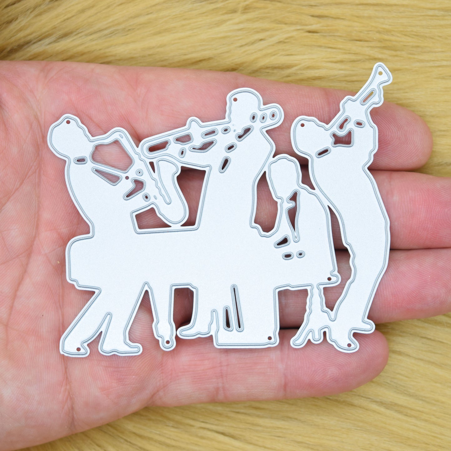 Jazz Band Silhouette Metal Cutting Die – Swing Music Piano & Brass