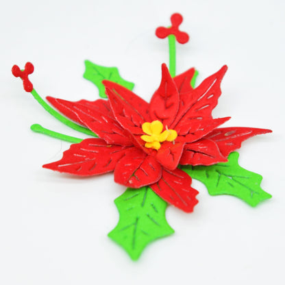 3D Poinsettia Flower Metal Cutting Dies – Layered Christmas Set