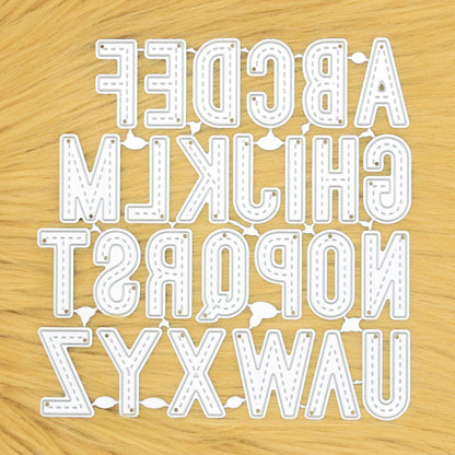 Uppercase Stitched Alphabet Metal Cutting Dies A–Z
