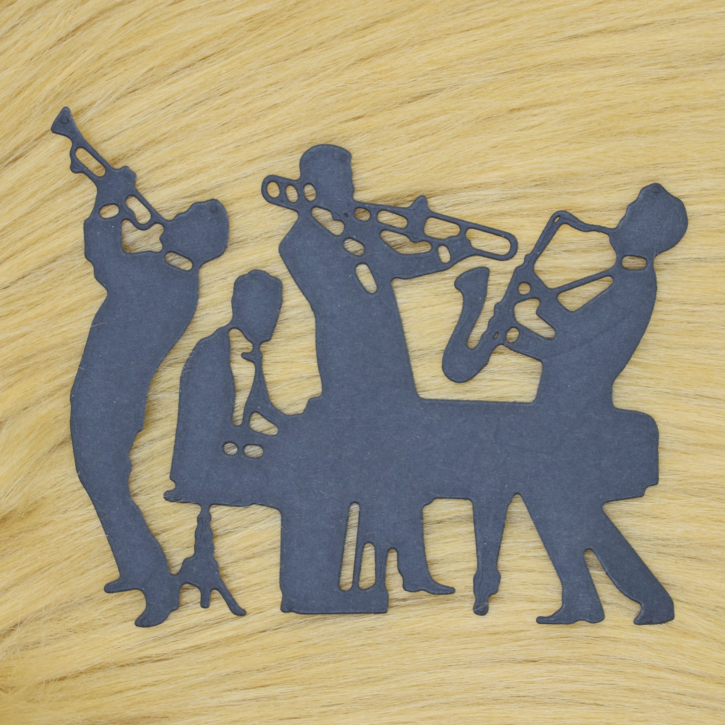 Jazz Band Silhouette Metal Cutting Die – Swing Music Piano & Brass