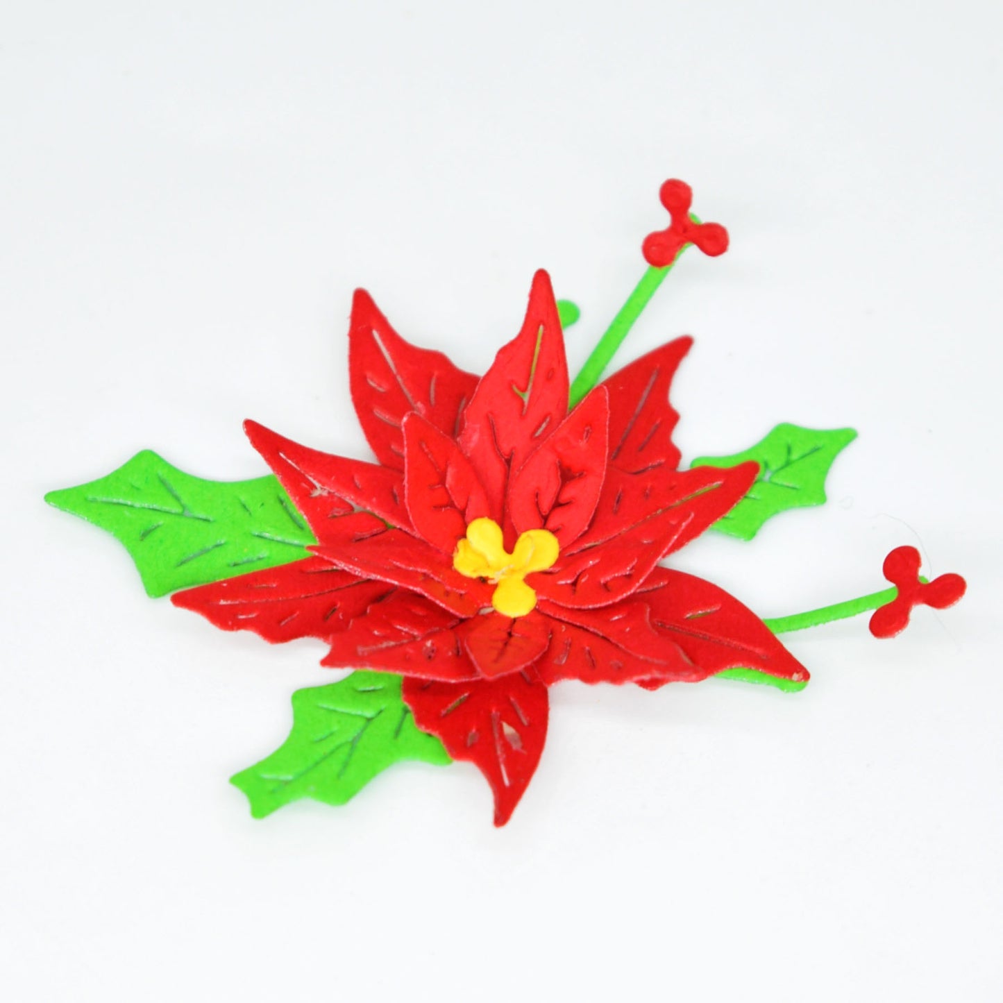 3D Poinsettia Flower Metal Cutting Dies – Layered Christmas Set