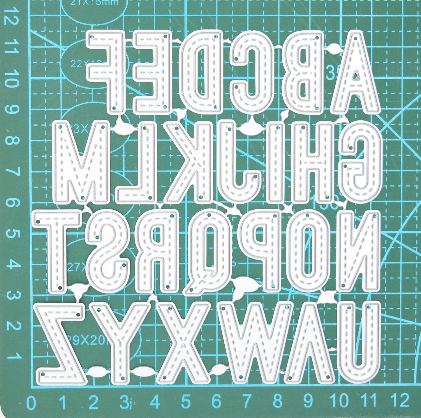 Uppercase Stitched Alphabet Metal Cutting Dies A–Z