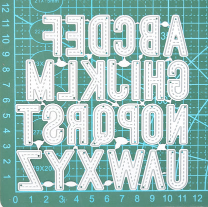 Uppercase Stitched Alphabet Metal Cutting Dies A–Z