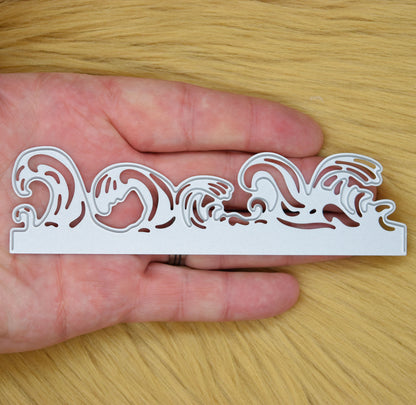 Ocean Waves Border Metal Cutting Die – Embossed Edging