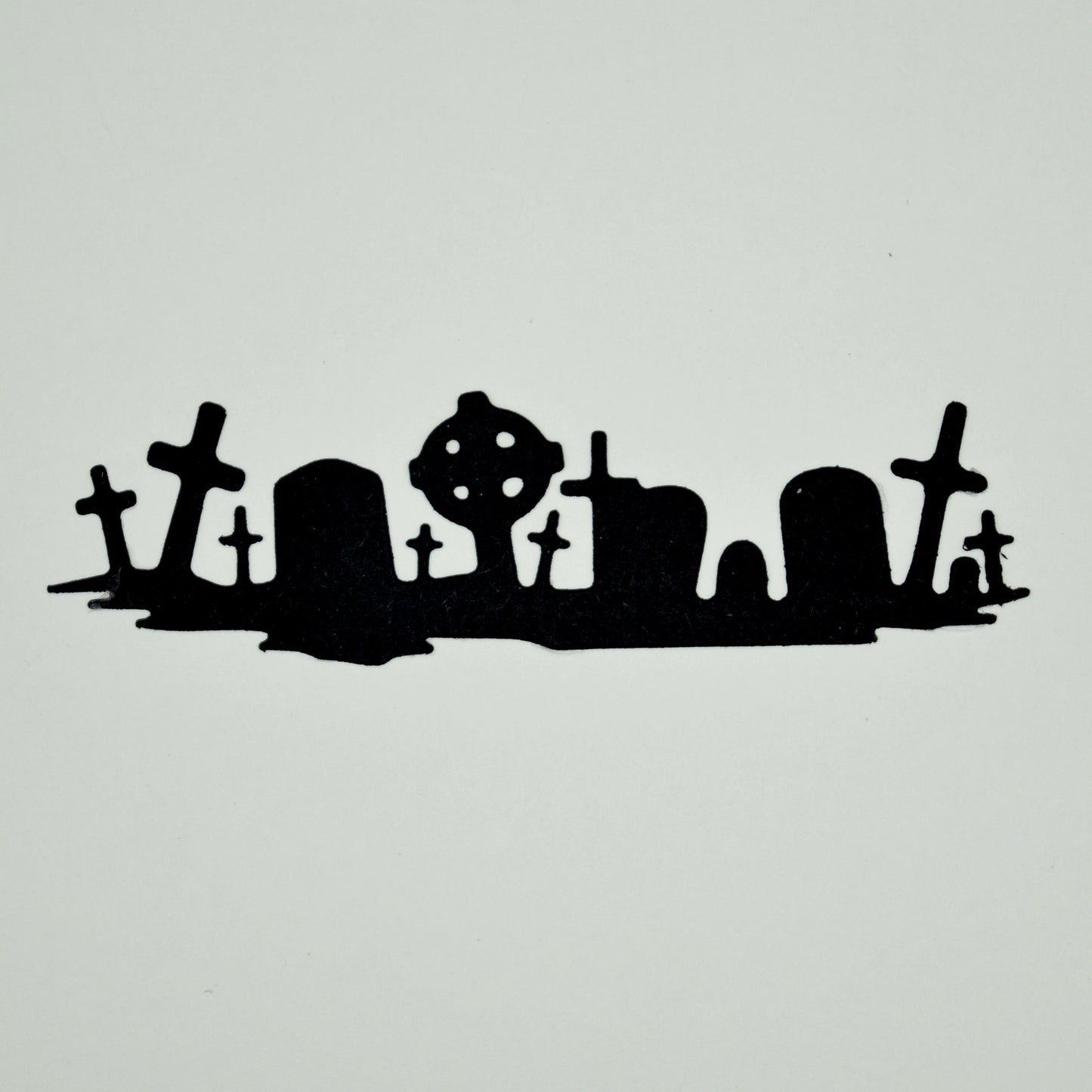 Graveyard Silhouette Metal Cutting Die – Halloween Tombstones Scene Border