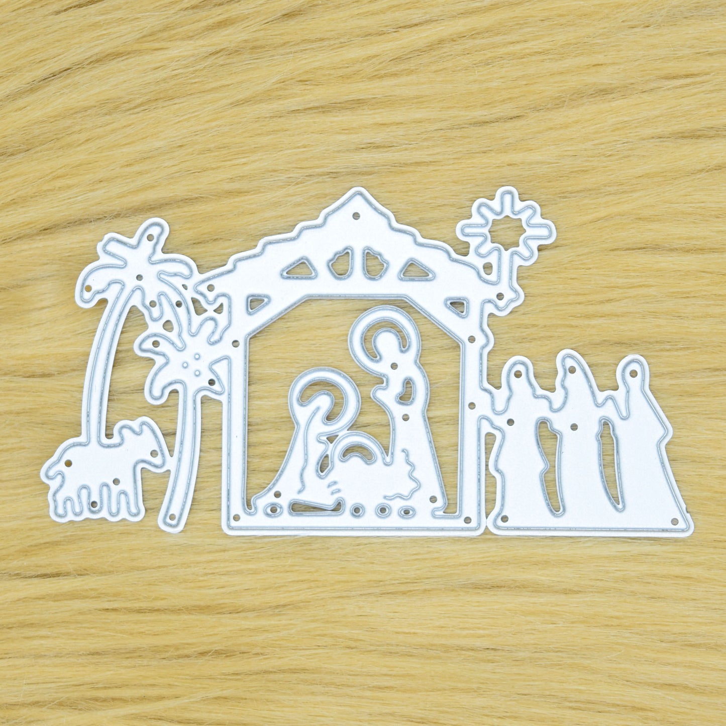 Christmas Stable Nativity Scene Metal Cutting Die – Holy Family & Wise Men