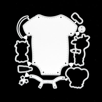 Babygrow Metal Cutting Die Set – Baby Clothes with Giraffe, Elephant & Calf