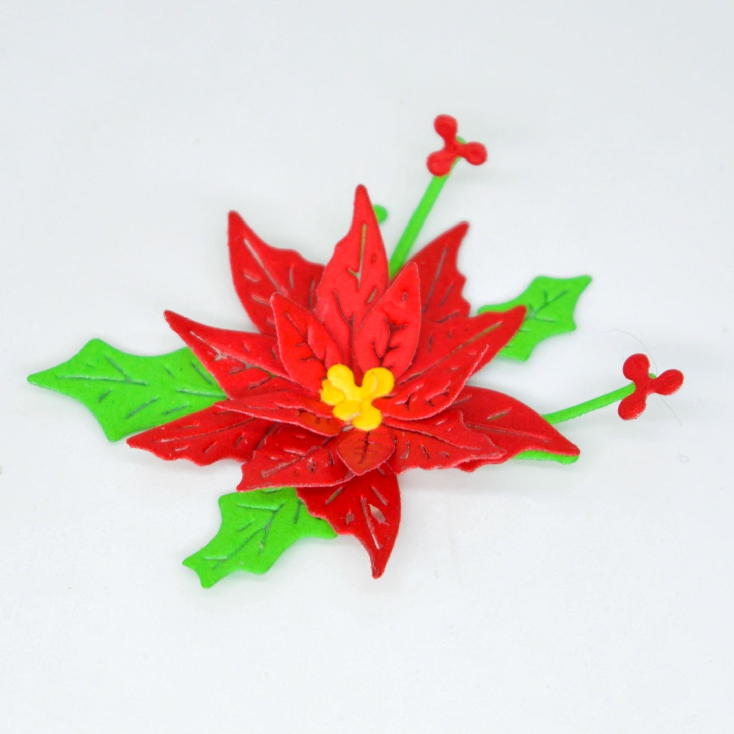 3D Poinsettia Flower Metal Cutting Dies – Layered Christmas Set