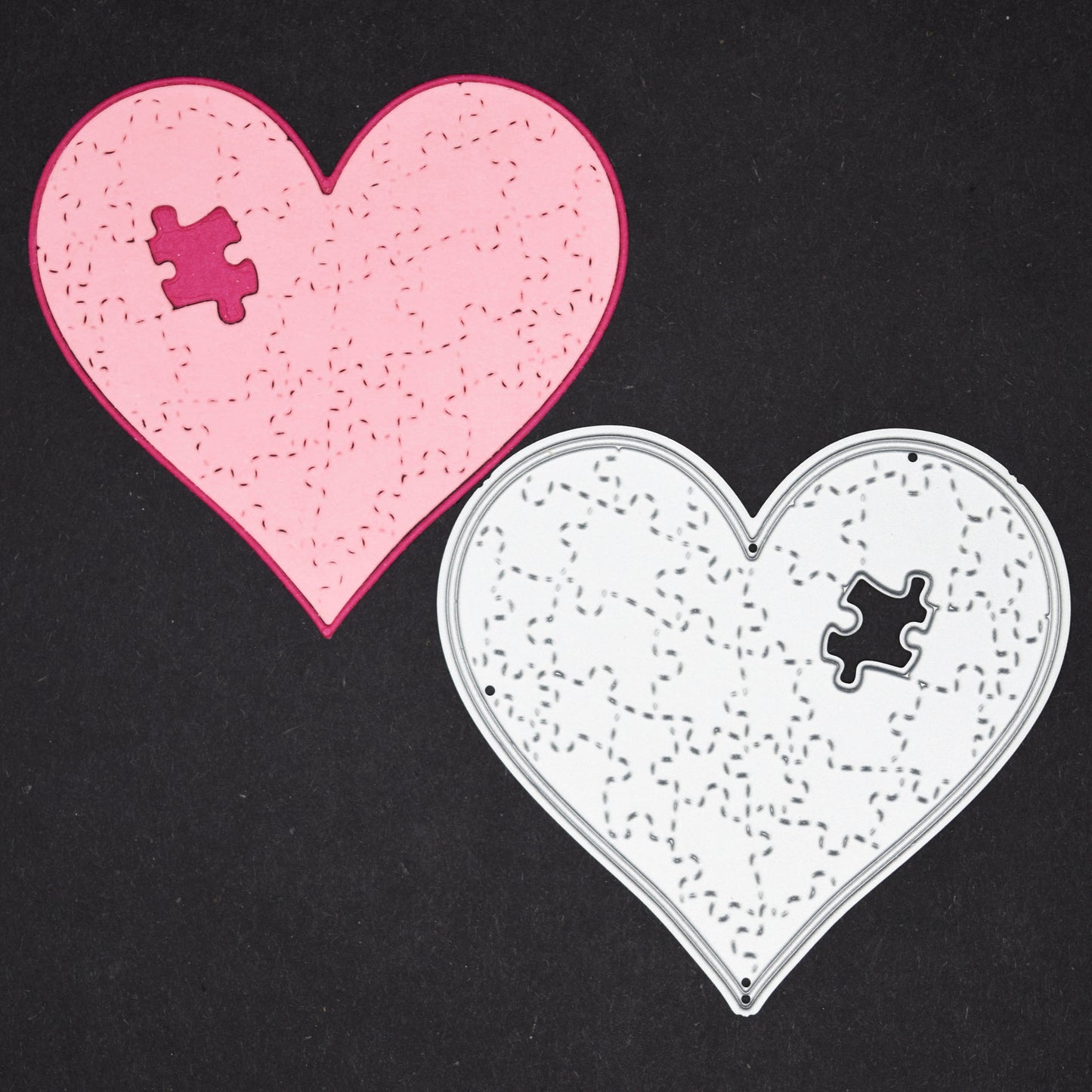 Puzzle Heart “Missing Piece” Metal Cutting Die – Love Card Making Die