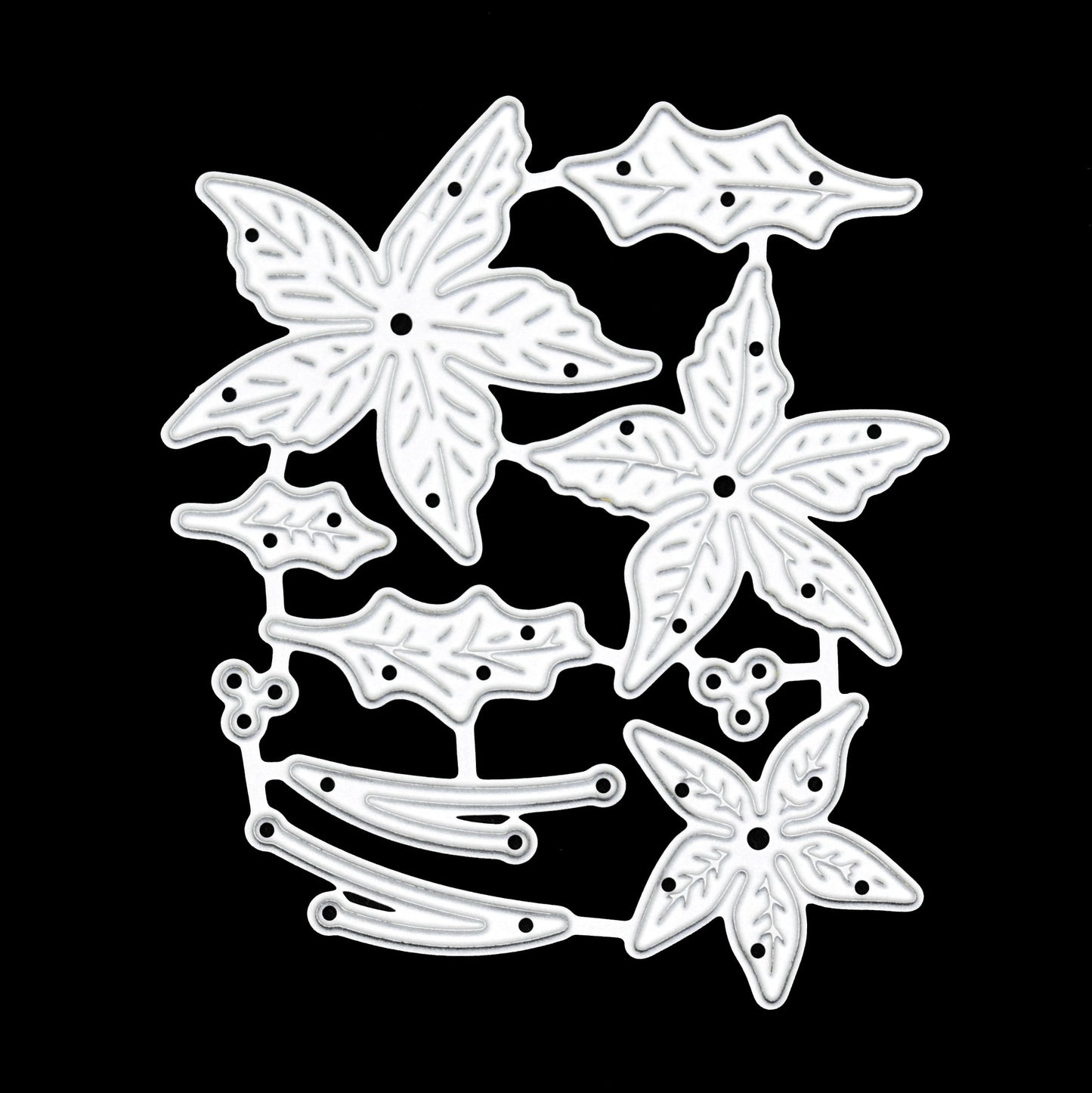 3D Poinsettia Flower Metal Cutting Dies – Layered Christmas Set