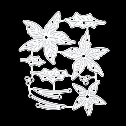 3D Poinsettia Flower Metal Cutting Dies – Layered Christmas Set