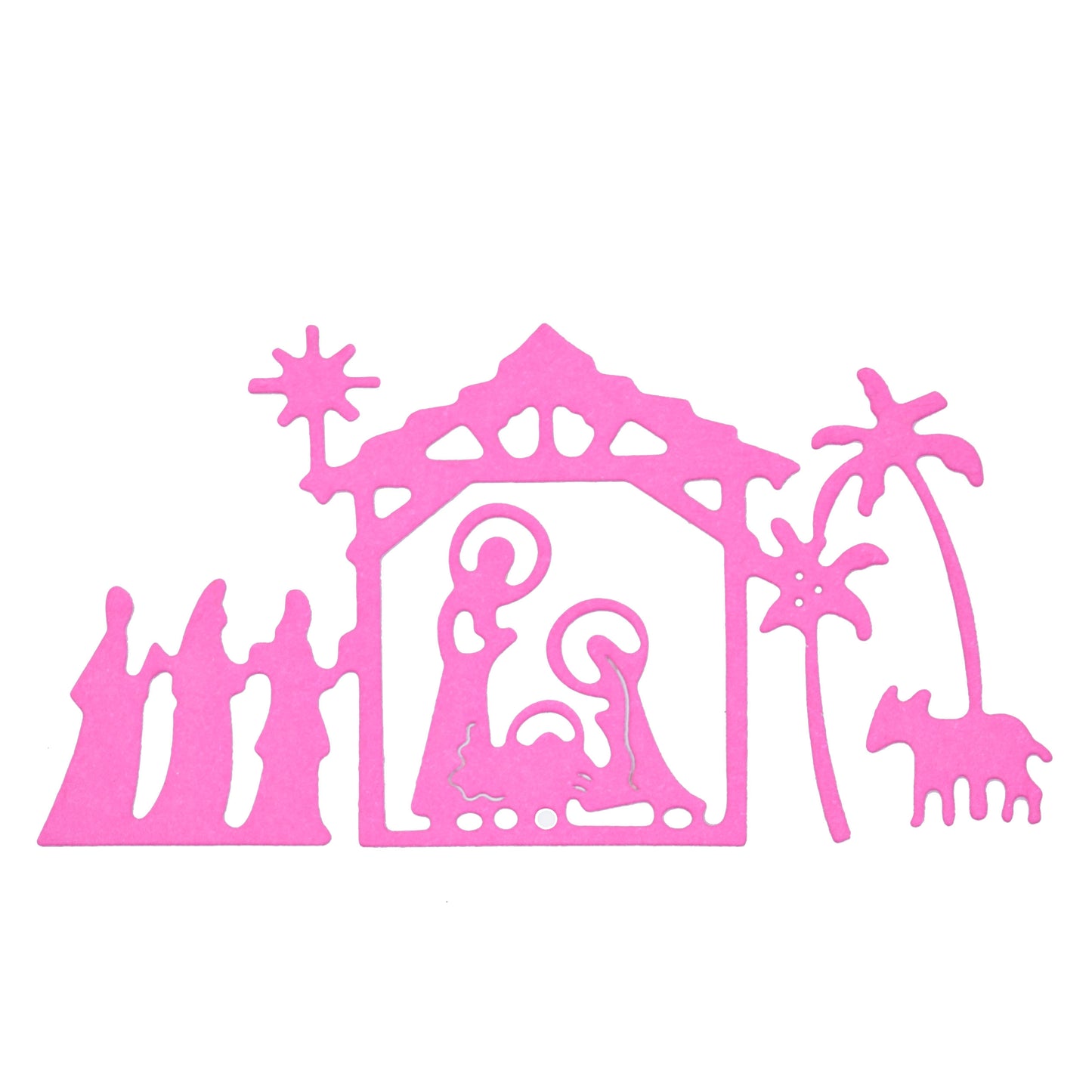 Christmas Stable Nativity Scene Metal Cutting Die – Holy Family & Wise Men