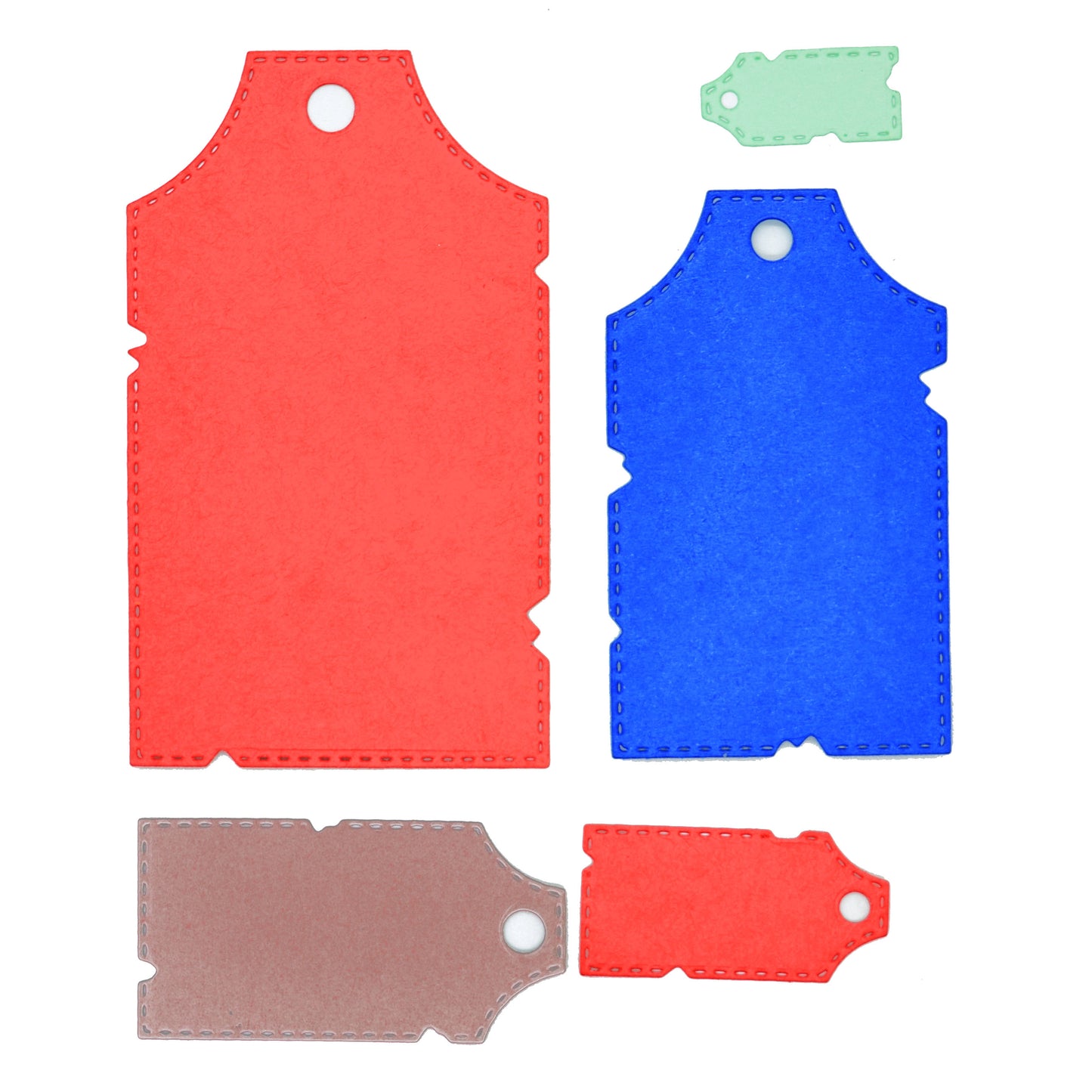 Stitched Distressed Edge Tag Nesting Metal Cutting Dies – Set of 5 Labels